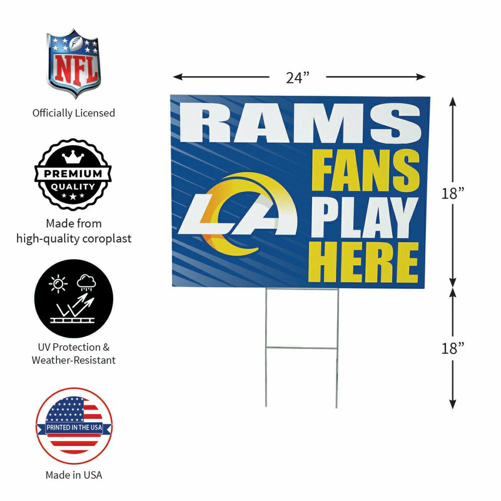 Los Angeles Rams Coroplast Yard Sign "Fans Play Here"