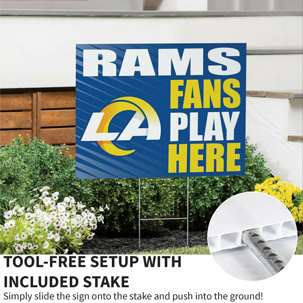 Los Angeles Rams Coroplast Yard Sign "Fans Play Here"