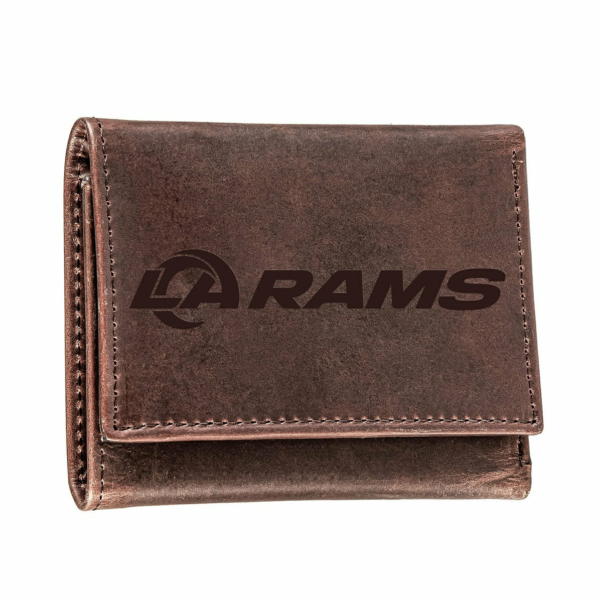 Los Angeles Rams, Tri-Fold Wallet, Brown, CH, 100% Genuine Leather