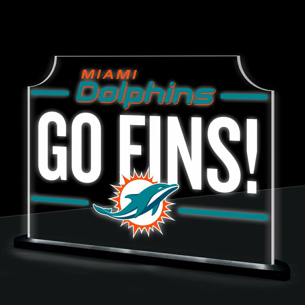 Miami Dolphins NFL Football Rectangle Desklite LED Decor