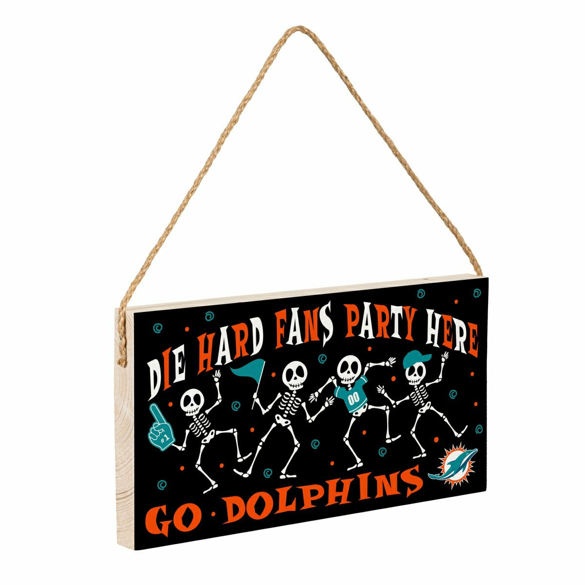Miami Dolphins Halloween Wood Wall Sign, 6x11