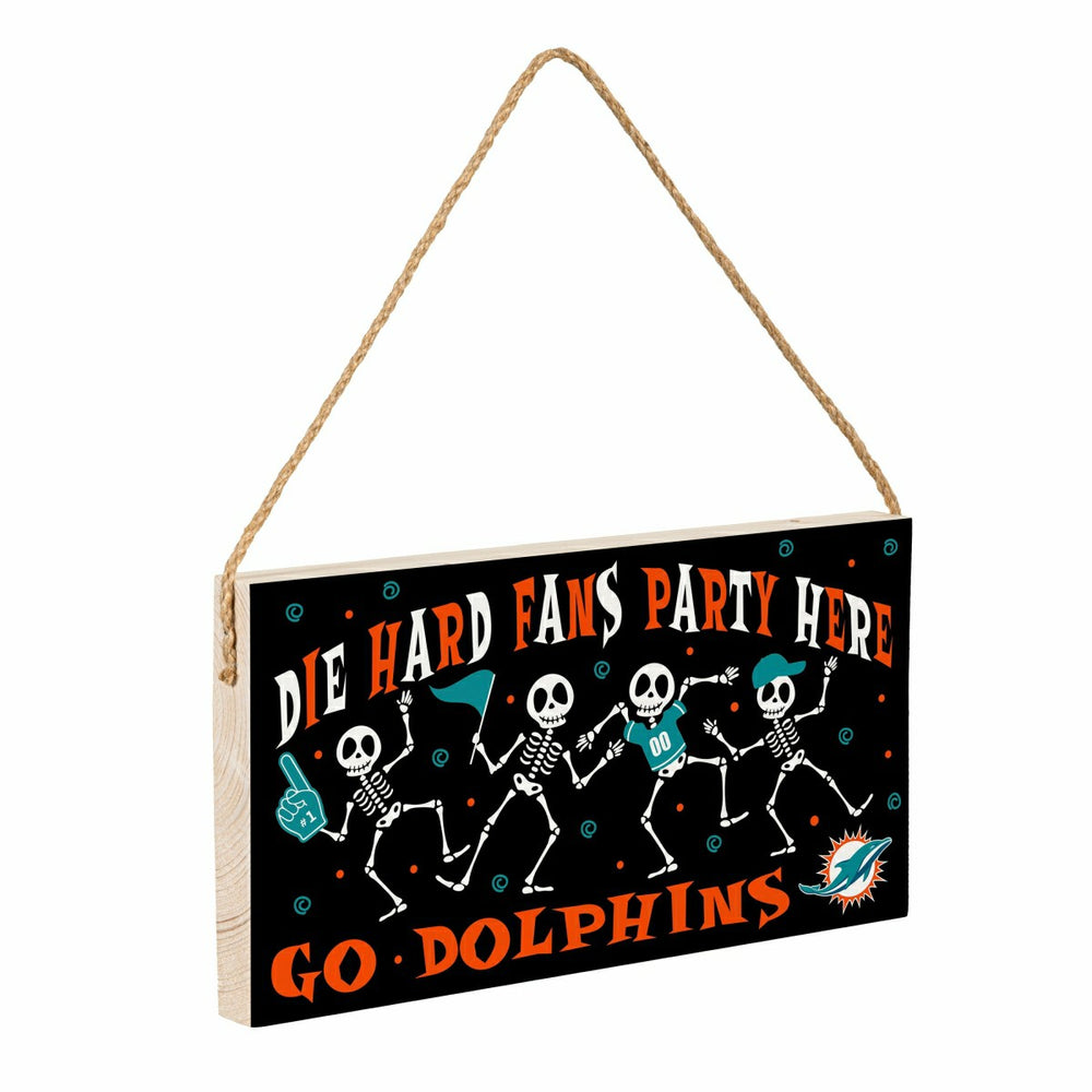Miami Dolphins Halloween Wood Wall Sign, 6x11