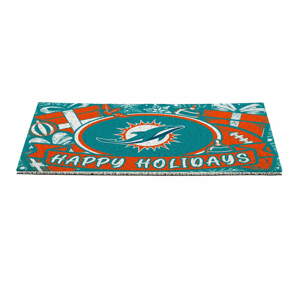 Miami Dolphins Holiday PVC Mat, 28"x16"