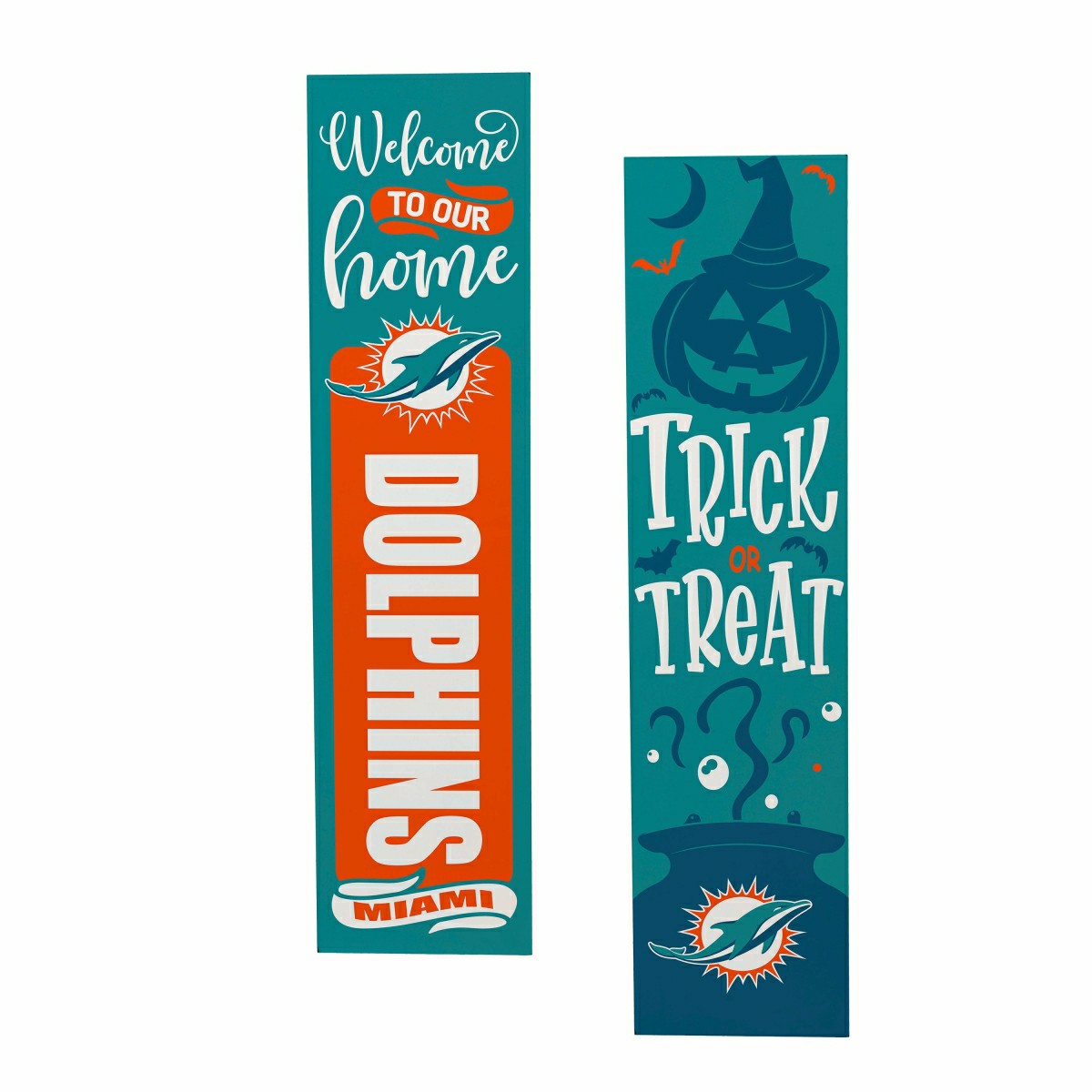 47" Double Sided Leaner, Miami Dolphins, Halloween