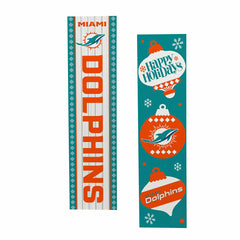 47" Double Sided Leaner, Miami Dolphins, Christmas