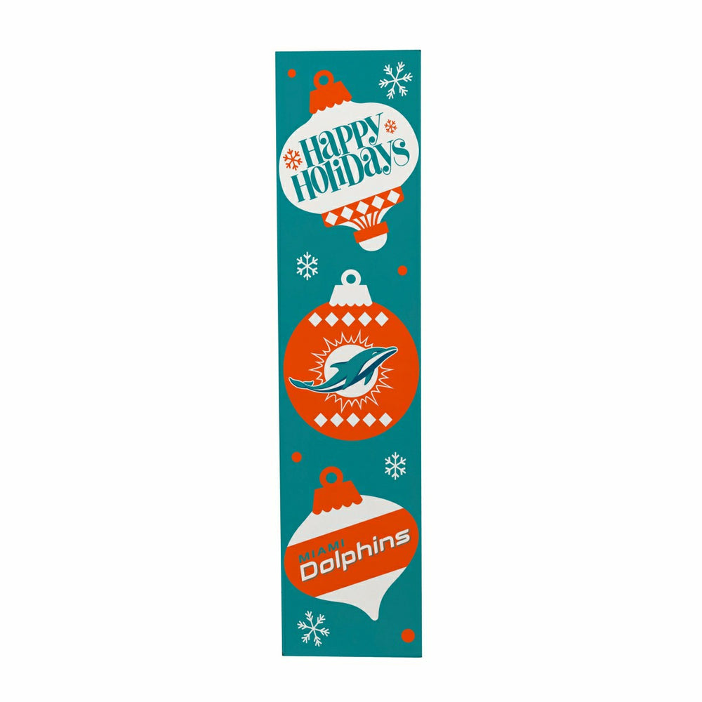 47" Double Sided Leaner, Miami Dolphins, Christmas