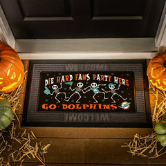 Miami Dolphins Flocked Coir Halloween Sassafras Switch Mat, 22"x10"