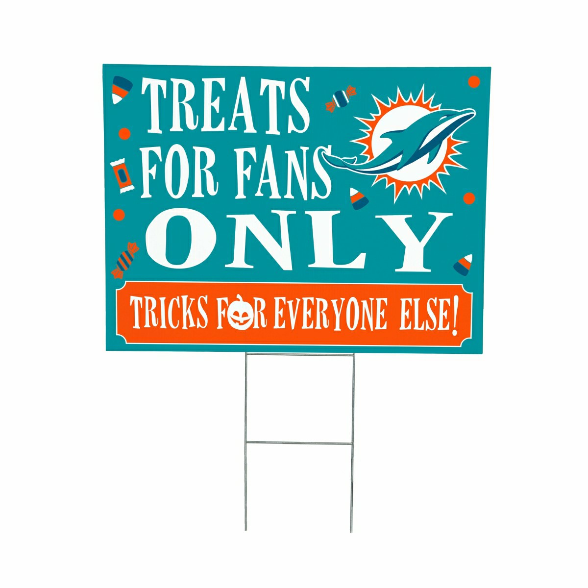 Miami Dolphins Yard Sign, Halloween Treats for Fans