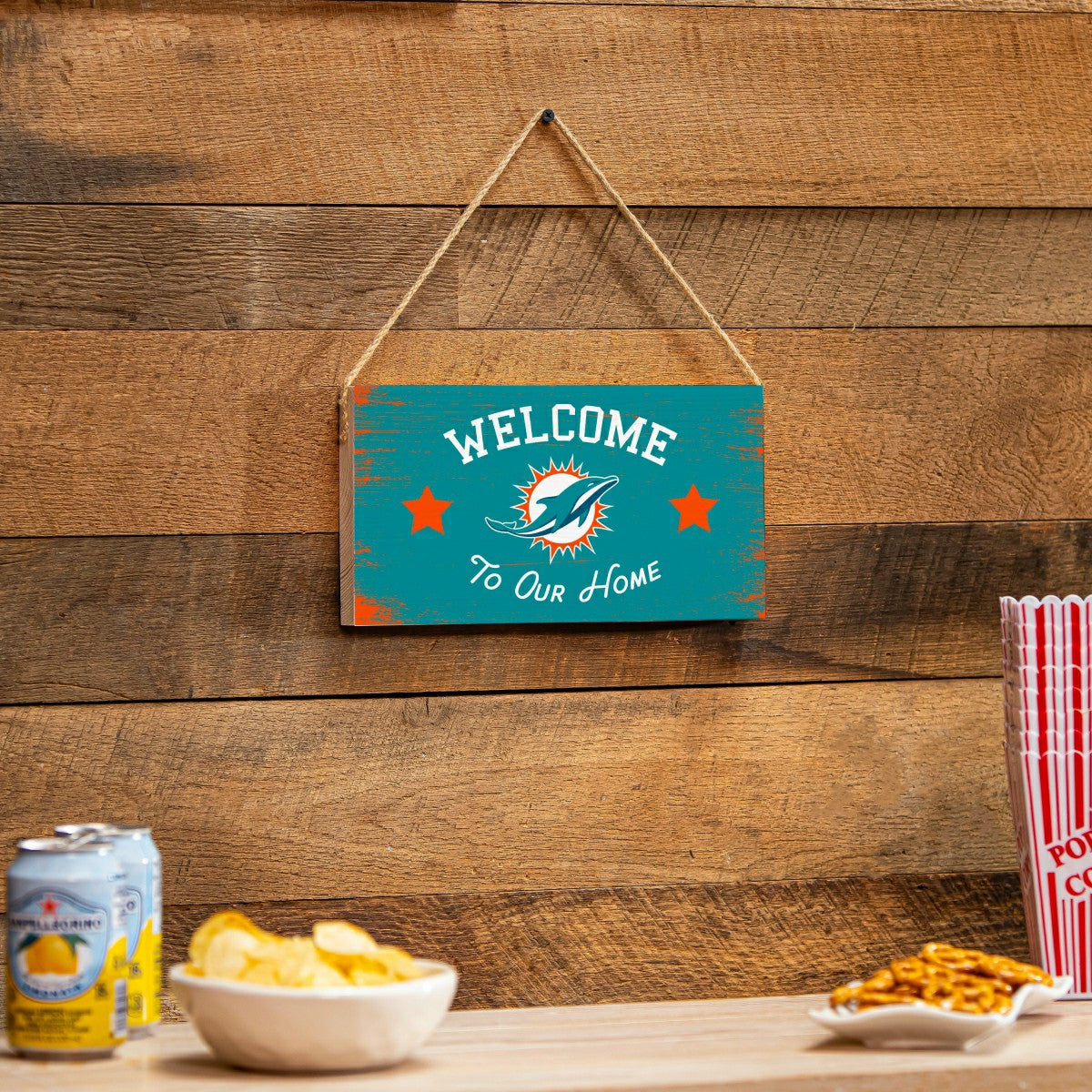 Miami Dolphins Wood Wall Sign, 6x11
