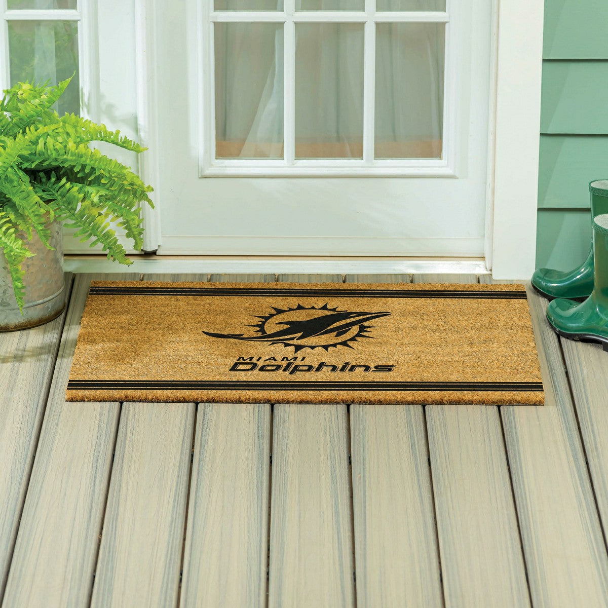 Miami Dolphins Large One Color Coir Mat, 36"x24"