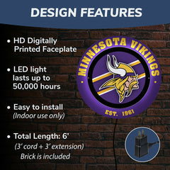 Minnesota Vikings, Metal Lite, Round