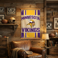 Minnesota Vikings, Canvas Wall Tapestry, Medium, 36x24