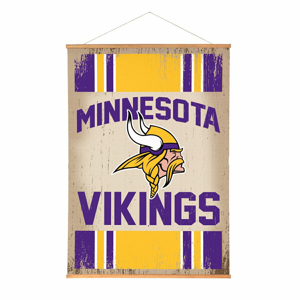 Minnesota Vikings, Canvas Wall Tapestry, Large, 54x36