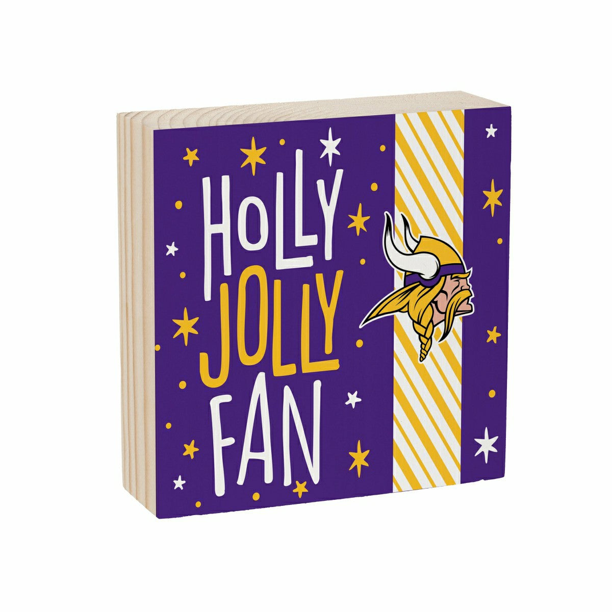 Minnesota Vikings Block, Holiday, 6x6