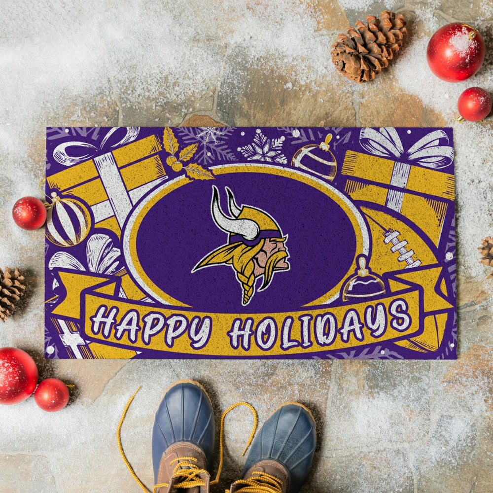 Minnesota Vikings Holiday PVC Mat, 28"x16"