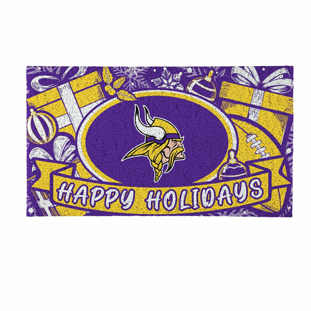 Minnesota Vikings Holiday PVC Mat, 28"x16"