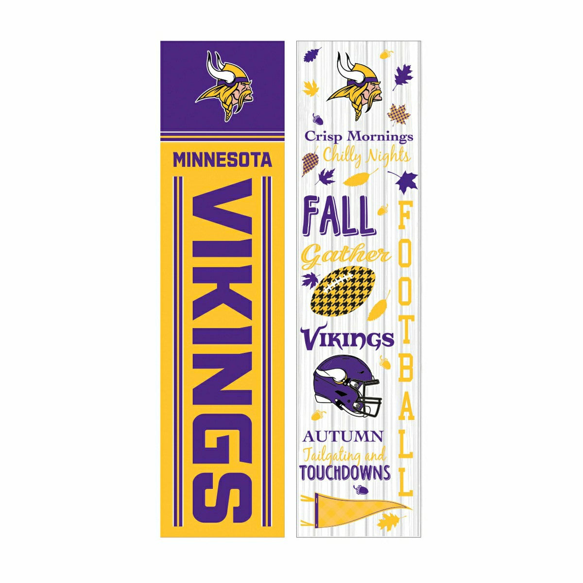 46" Double Sided Leaner, Minnesota Vikings, Fall Seasonal