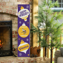47" Double Sided Leaner, Minnesota Vikings, Christmas