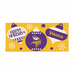 Minnesota Vikings Holiday Flocked Coir Sassafras Switch Mat, 22"x10"