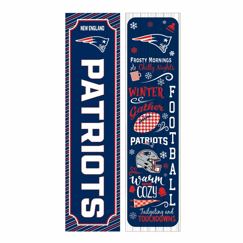 46" Double Sided Leaner, New England Patriots, Winter Seasonal