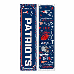 46" Double Sided Leaner, New England Patriots, Winter Seasonal