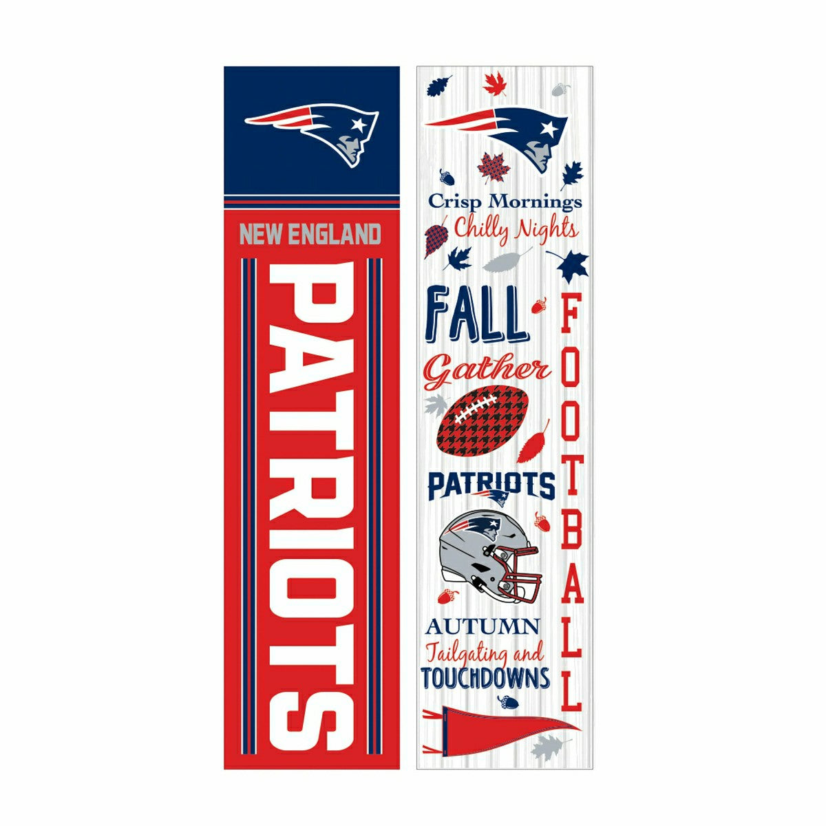 46" Double Sided Leaner, New England Patriots, Fall Seasonal