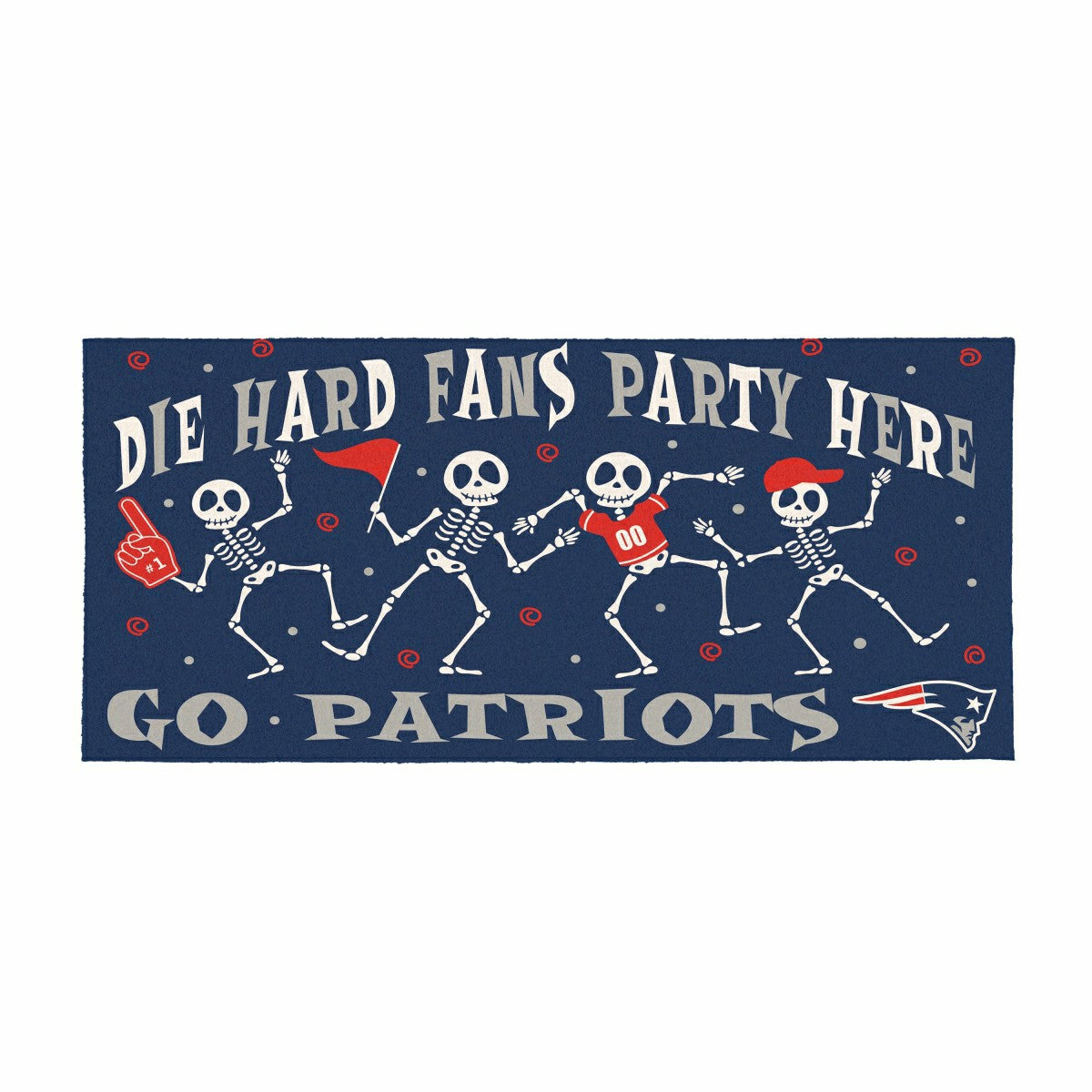 New England Patriots Flocked Coir Halloween Sassafras Switch Mat, 22"x