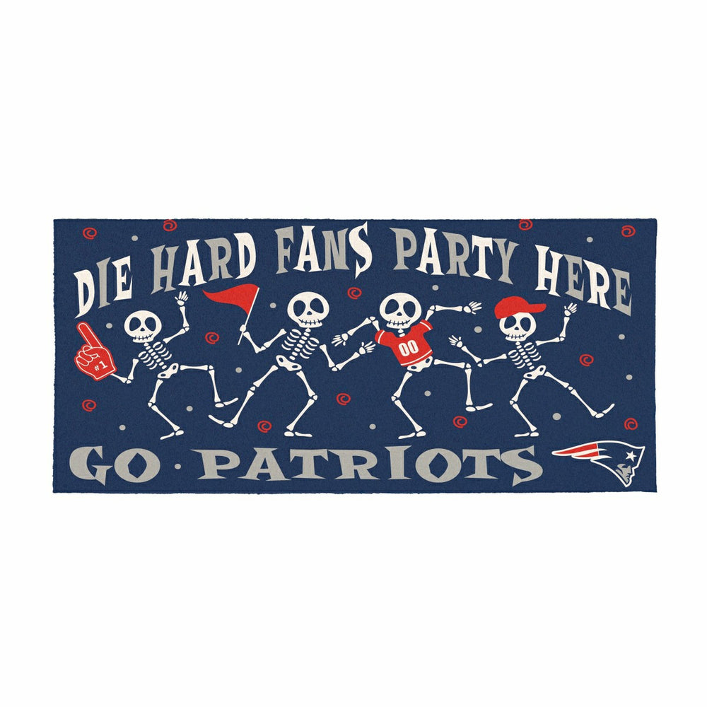 New England Patriots Flocked Coir Halloween Sassafras Switch Mat, 22"x