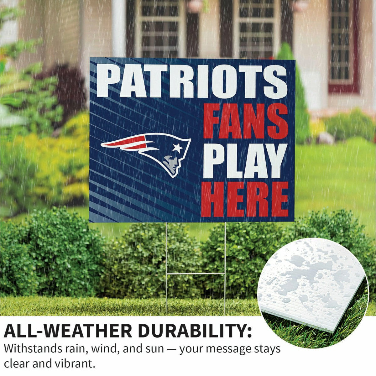 New England Patriots Coroplast Yard Sign "Fans Play Here"