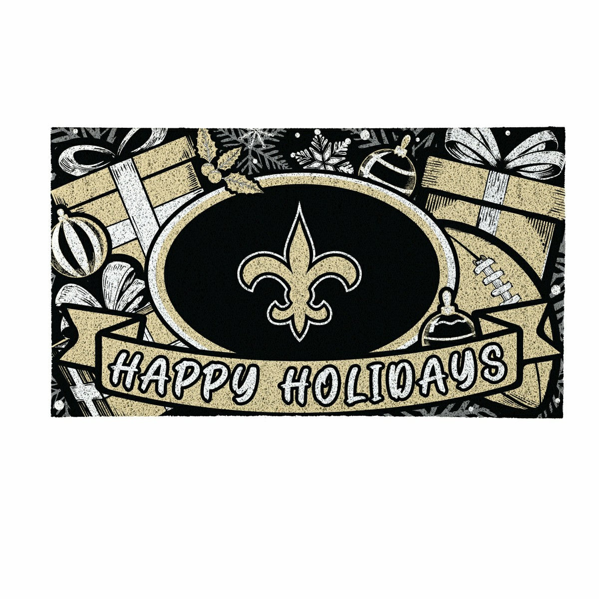 New Orleans Saints Holiday PVC Mat, 28"x16"