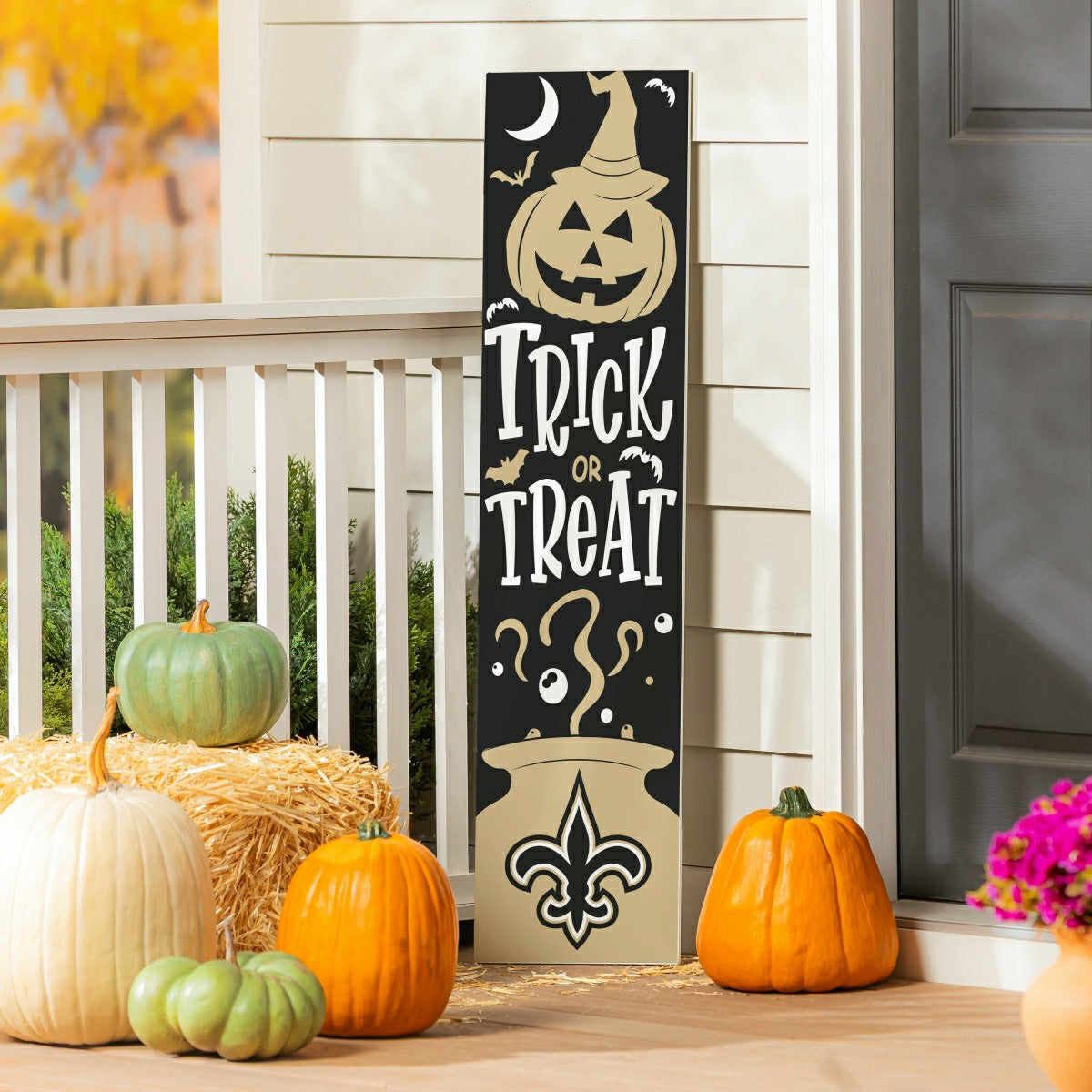 47" Double Sided Leaner, New Orleans Saints, Halloween