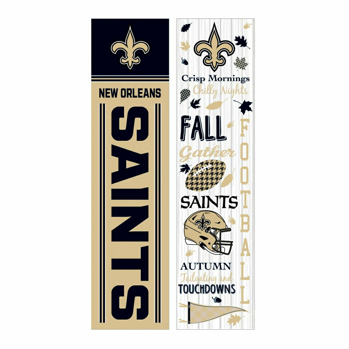 46" Double Sided Leaner, New Orleans Saints, Fall Seasonal