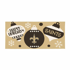 New Orleans Saints Holiday Flocked Coir Sassafras Switch Mat, 22"x10"