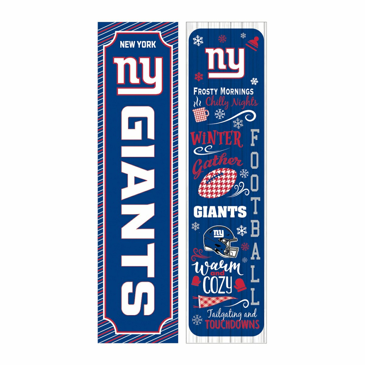 46" Double Sided Leaner, New York Giants, Winter Seasonal