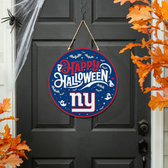 New York Giants Halloween Round Door Décor with Hanging Rope, 18x18