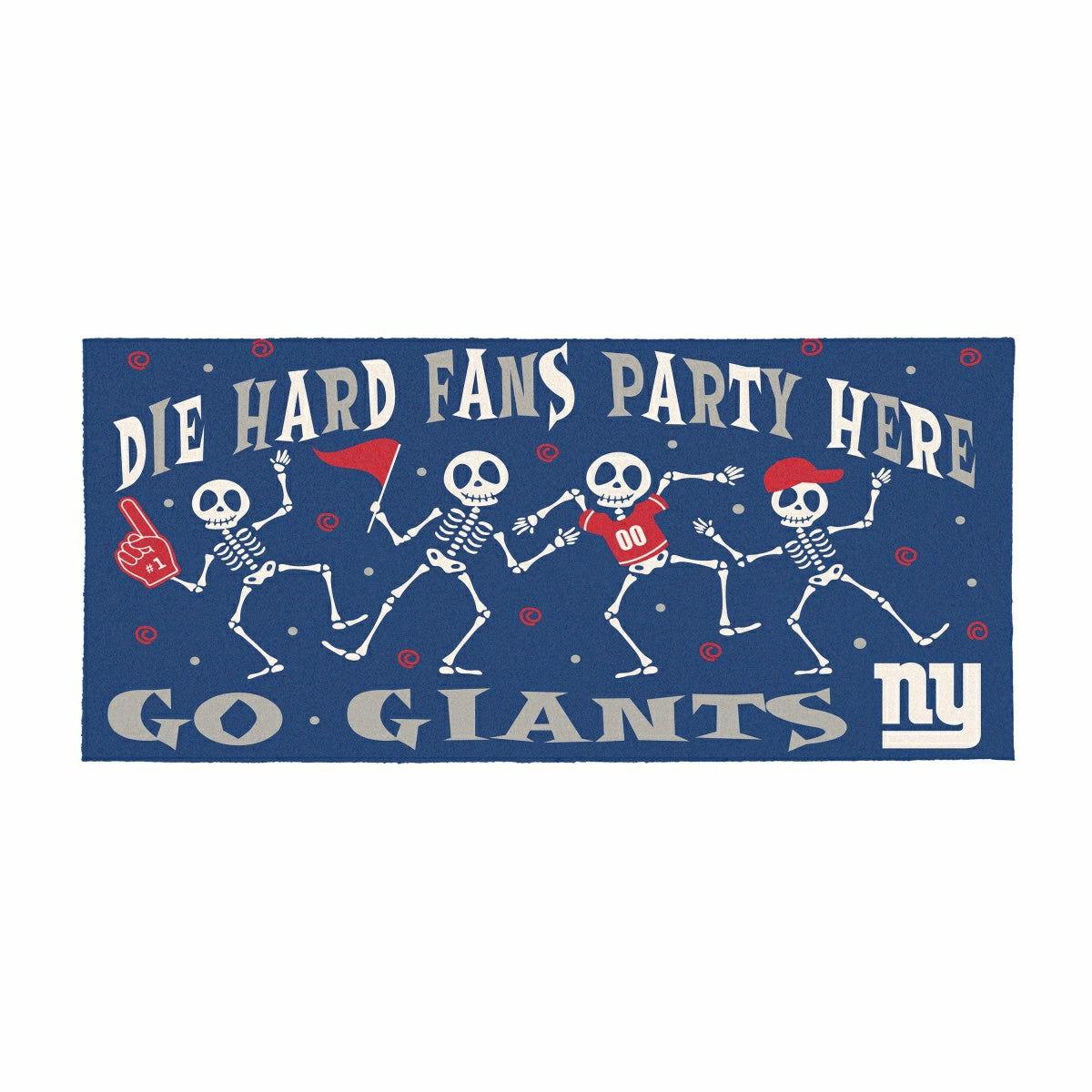 New York Giants Flocked Coir Halloween Sassafras Switch Mat, 22"x10"