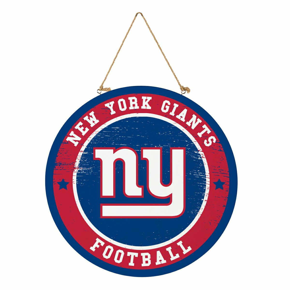 New York Giants Round Door Décor with Hanging Rope, 18x18