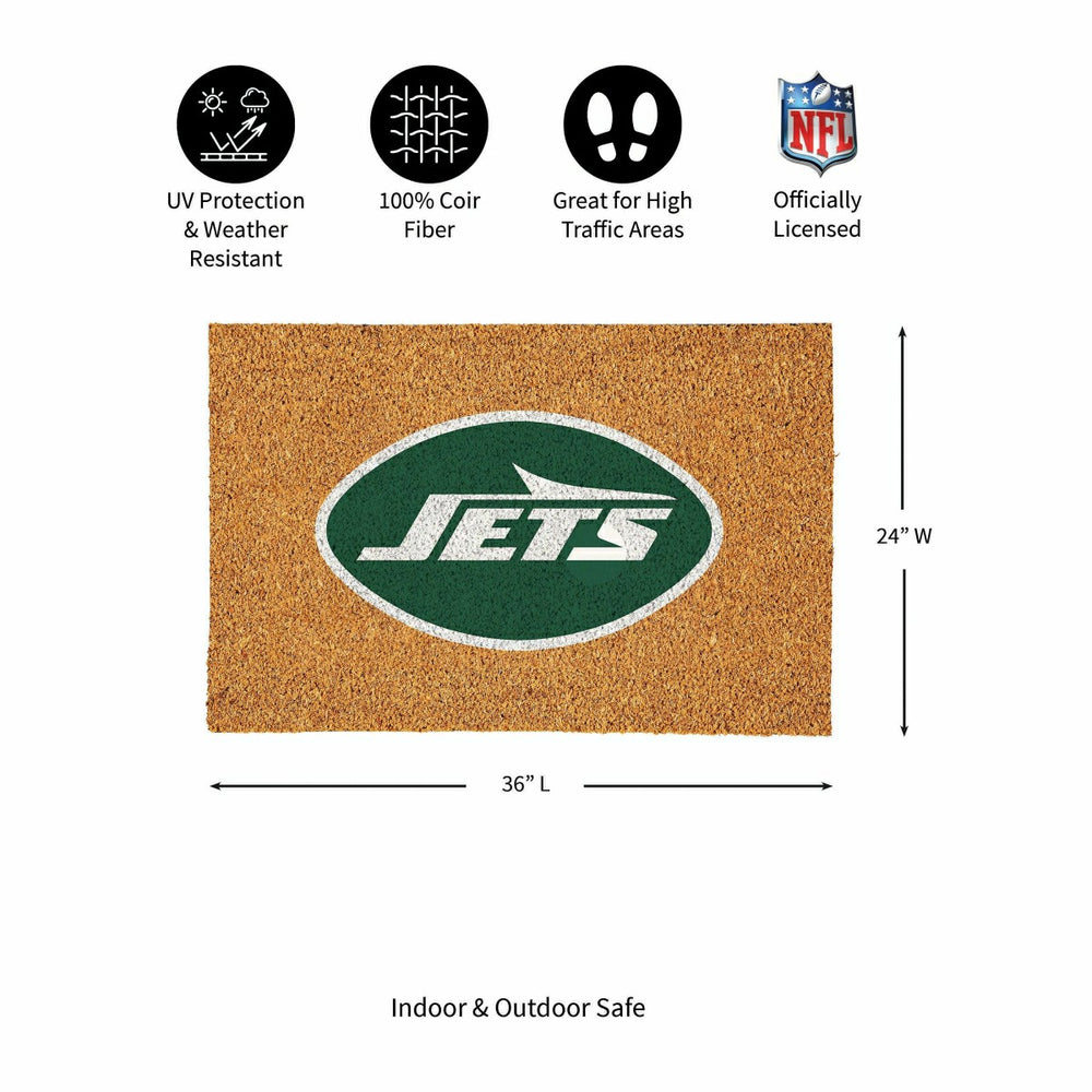 New York Jets Large Full Color Coir Mat, 36"x24"