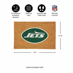 New York Jets Large Full Color Coir Mat, 36"x24"