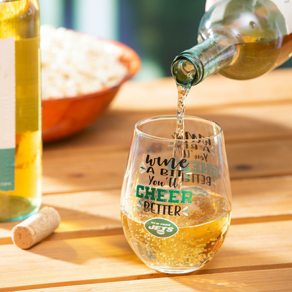 New York Jets, 17oz Boxed Stemless Wine