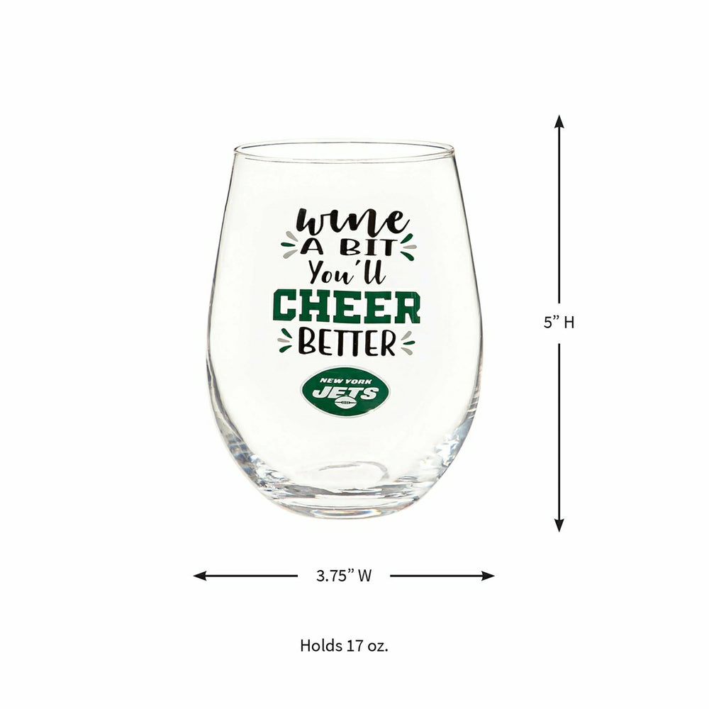 New York Jets, 17oz Boxed Stemless Wine