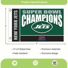 New York Jets Superbowl III Champions Football 3x5 Flag