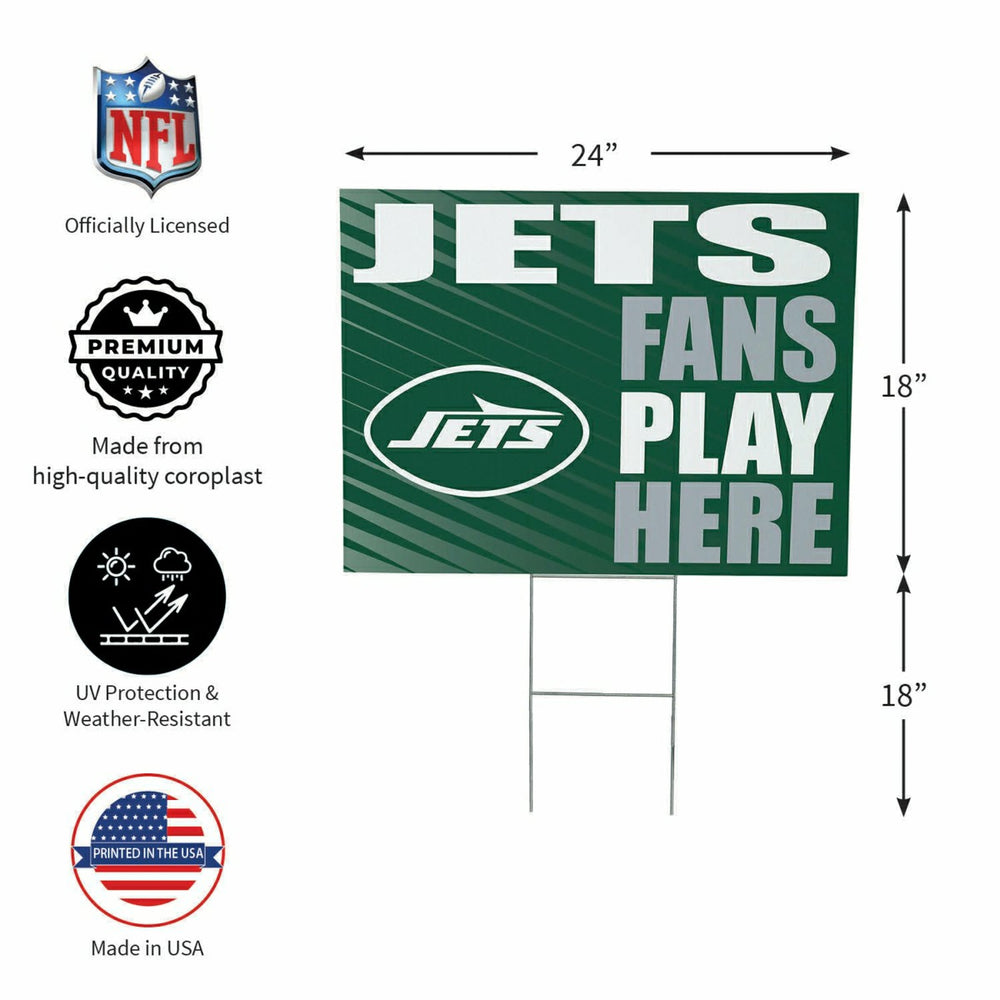 New York Jets Coroplast Yard Sign "Fans Play Here"