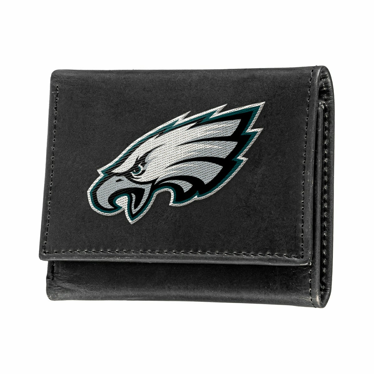 Philadelphia Eagles Black Tri-Fold Embroidered Wallet w/ RFID Blocking