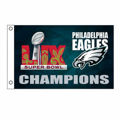 Philadelphia Eagles Super Bowl 59 Champions Single Sided Flag w/ 2 Gro