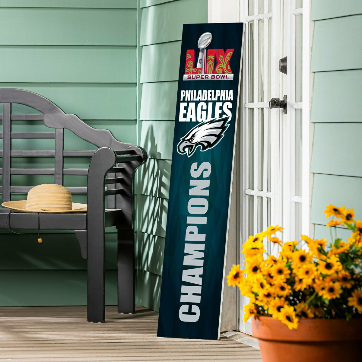 Philadelphia Eagles Super Bowl 59 Champions Porch Leaner, 46"