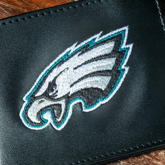 Philadelphia Eagles Black Bi-Fold Embroidered Wallet w/ RFID Blocking