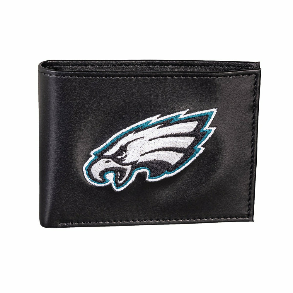 Philadelphia Eagles Black Bi-Fold Embroidered Wallet w/ RFID Blocking