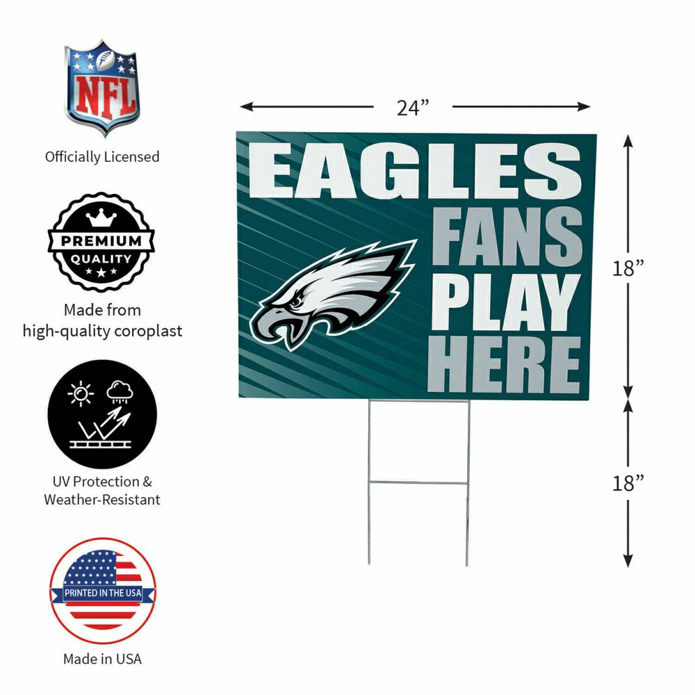 Philadelphia Eagles Coroplast Yard Sign "Fans Play Here"