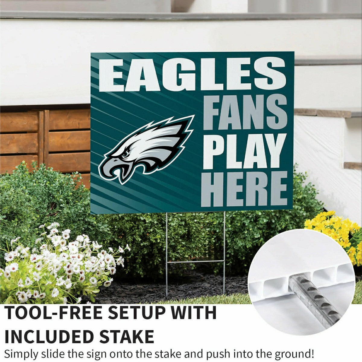 Philadelphia Eagles Coroplast Yard Sign "Fans Play Here"